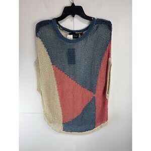 Line Knitwear $165 Tricolor 100% Cotton Top Size: Small